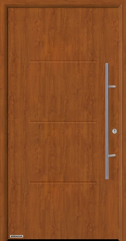 Входная дверь Hormann (Германия) Thermo65, Мотив 515 с декором поверхности под древесину, оттенок - золотой дуб