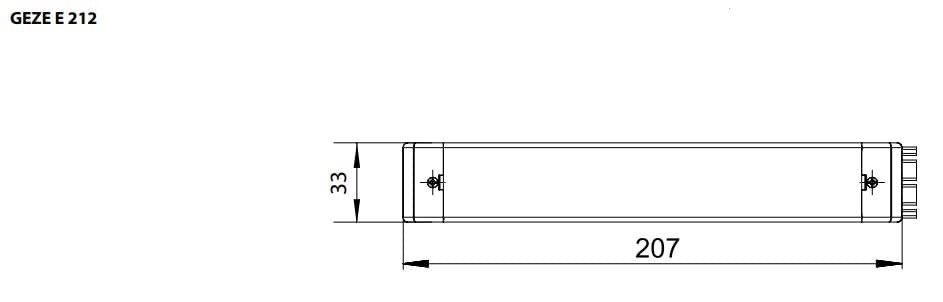 Размеры линейного привода GEZE E 212